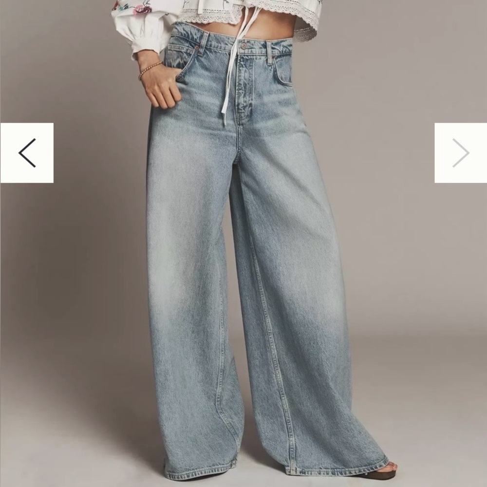 Reformation Addyson High Rise Wide Leg Jeans Burnett Wash Size 25